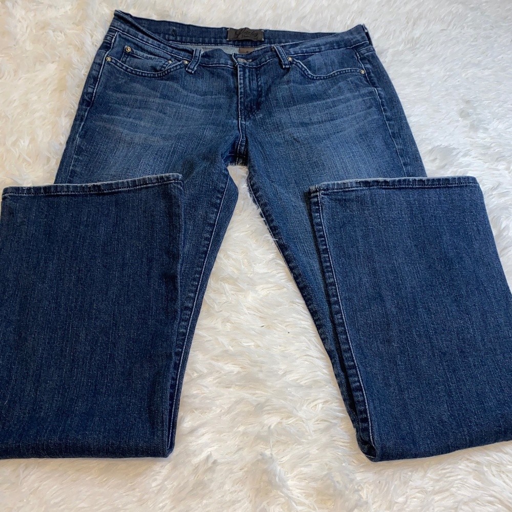 Lucky Brand Boot Cut Jeans Embroidered Pocket Sz 8